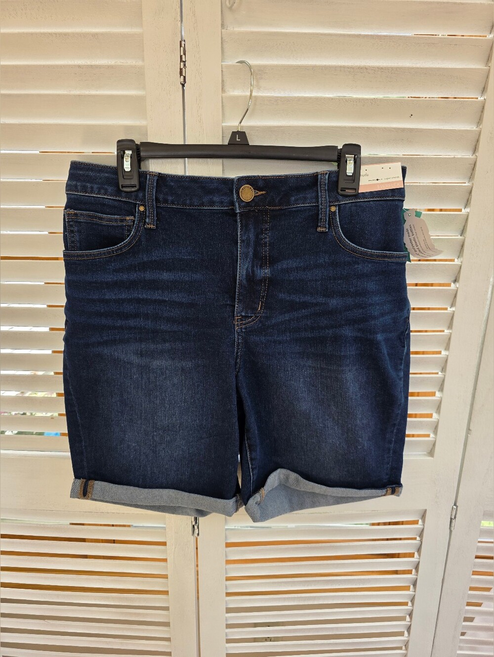 Everflex Dark Distressed Shorts Women's Size 14